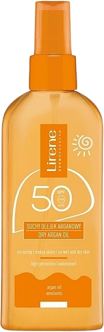 Suchy olejek arganowy - Lirene Dry Argan Oil SPF 50 — Zdjęcie N1