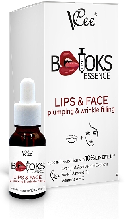 Botox do twarzy i ust oraz esencja wygładzająca zmarszczki z 10% Linefill - VCee Botoks Essence Lips & Face Plumping & Wrinkle Filling With 10% Linefill — Zdjęcie N1