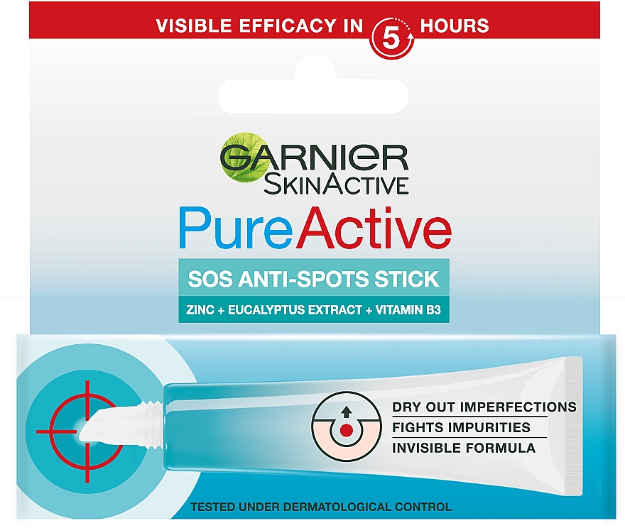 Żel na trądzik - Garnier Skin Active Pure Active SOS Anti-Spot Stick — Zdjęcie N1