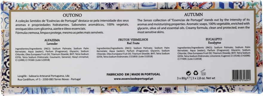 Zestaw mydeł - Essencias de Portugal Aromas Collection Autumn Set (3 x soap 80 g) — Zdjęcie N2