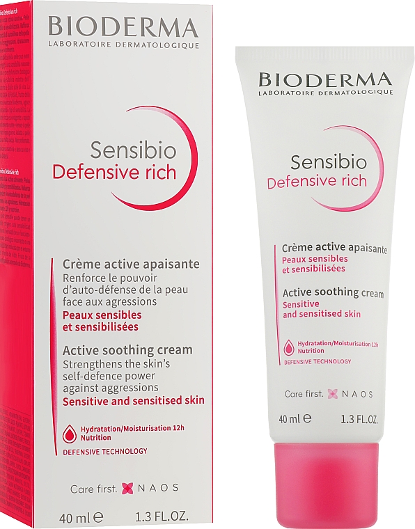 Kojący krem do twarzy - Bioderma Sensibio Defensive Rich Active Soothing Cream — Zdjęcie N2