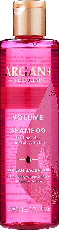 Szampon zwiększający objętość włosów cienkich i pozbawionych życia - Argan+ Volume Shampoo African Baobab Oil — Zdjęcie N1