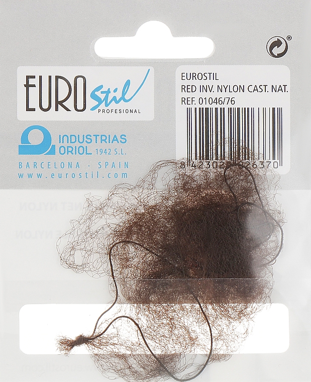 Nylonowa siatka na włosy, brązowa, 01046/76 - Eurostil — Zdjęcie N2