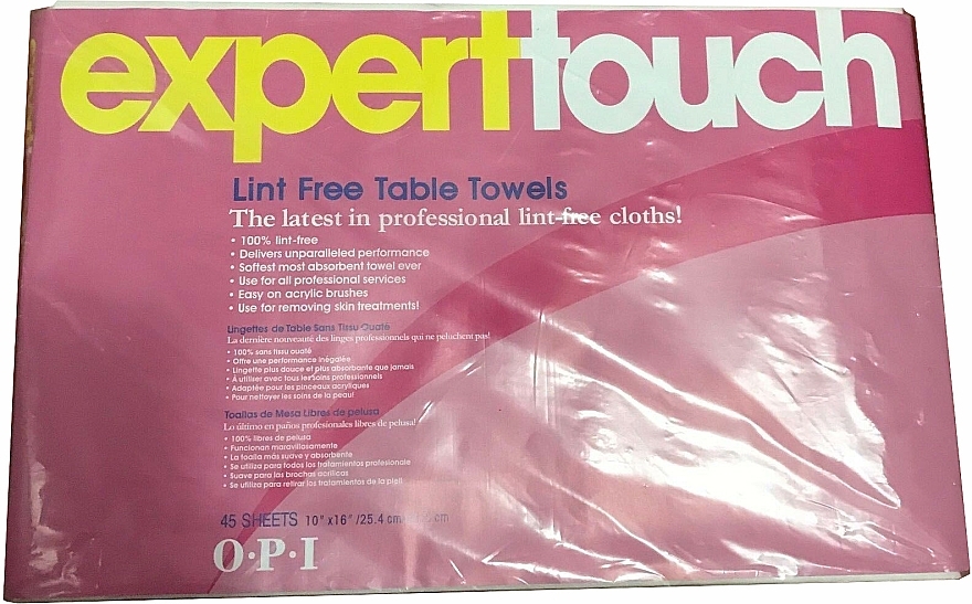 PRZECENA! Ręczniki bezpyłowe do manicure - OPI. Expert Expert Touch Table Towels * — Zdjęcie N1