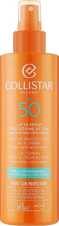 Spray przeciwsłoneczny SPF 50 - Collistar Sun Care Active Protection Milk Spray Ultra-Rapid Application SPF50 — Zdjęcie N1