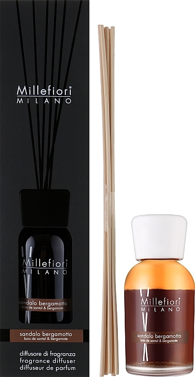 Dyfuzor zapachowy Drzewo sandałowe i cedr - Millefiori Milano Natural Diffuser Sandalo Bergamotto  — Zdjęcie N3