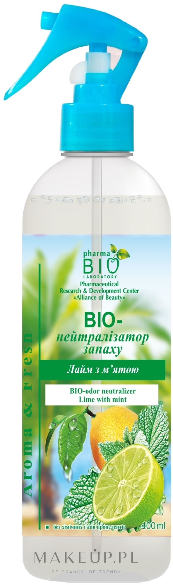 Odświeżacz powietrza Bioneutralizator zapachu Limonka z miętą - Pharma Bio Laboratory — Zdjęcie 400 ml