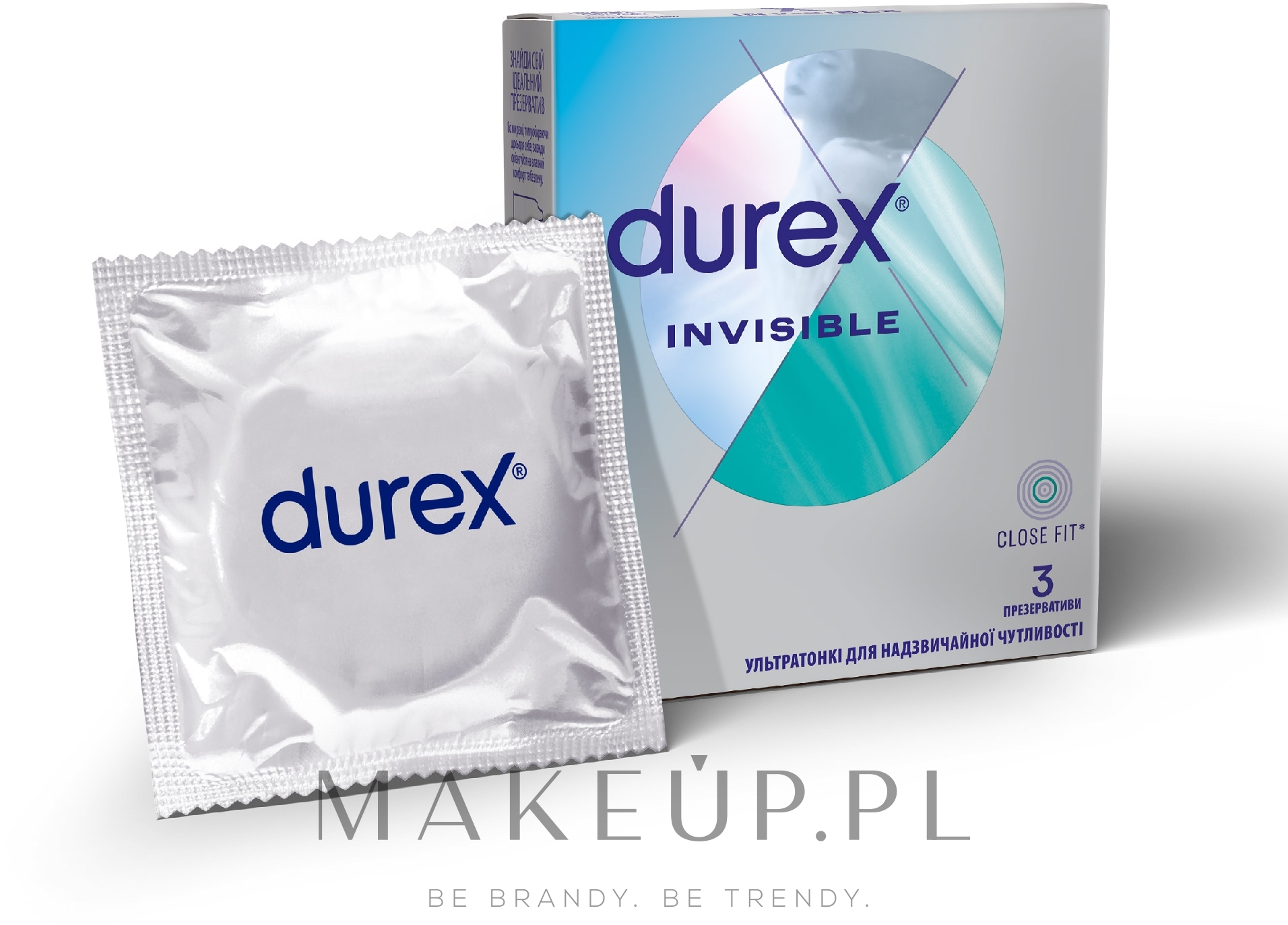 Prezerwatywy supercienkie, 3 szt. - Durex Invisible — Zdjęcie 3 szt.