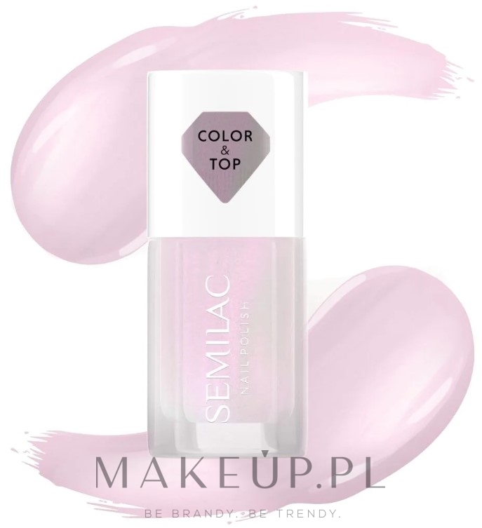 Top i lakier do paznokci 2 w 1 - Semilac Color & Top Nail Polish — Zdjęcie Pink Glow