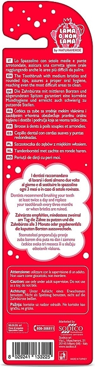 Szczoteczka do zębów - Naturaverde Kids Lama o non Lama Medium Toothbrush — Zdjęcie N2