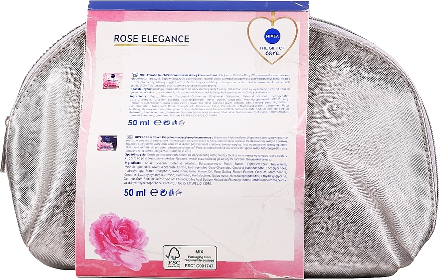 PRZECENA! Zestaw - NIVEA Rose Touch (cr/2x50ml + bag/1pc) * — Zdjęcie N1