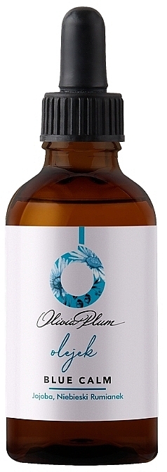 100% naturalny olejek do twarzy i szyi Jojoba i niebieski rumianek - Olivia Plum Blue Calm — Zdjęcie N1