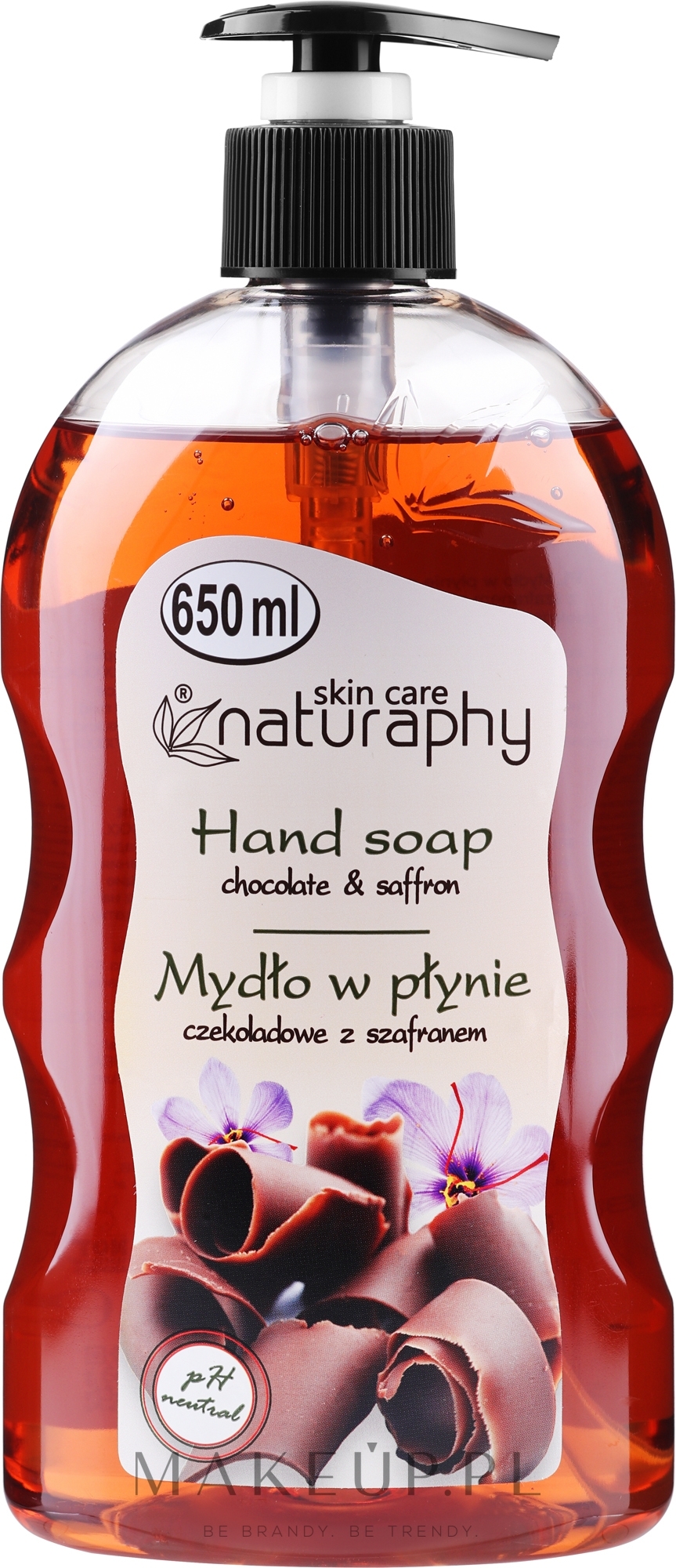 Mydło w płynie do rąk Czekolada z szafranem - Naturaphy Hand Soap — Zdjęcie 650 ml