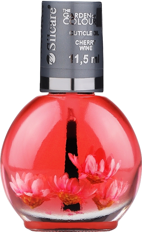 Kwiatowy olejek do paznokci i skórek - Silcare Cuticle Oil Cherry Wine — Zdjęcie N1