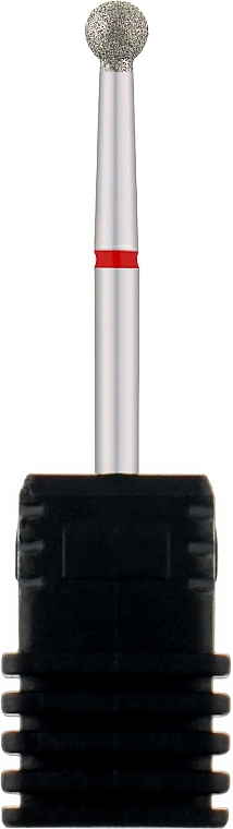 Frez diamentowy do paznokci, Balon, 801 001 035R 3,5mm, czerwone wycięcie - Tufi Profi Premium — Zdjęcie N1