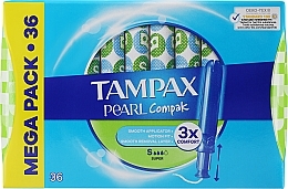 Kup Tampony z wnioskodawcą, 36 szt. - Tampax Pearl Compak Super
