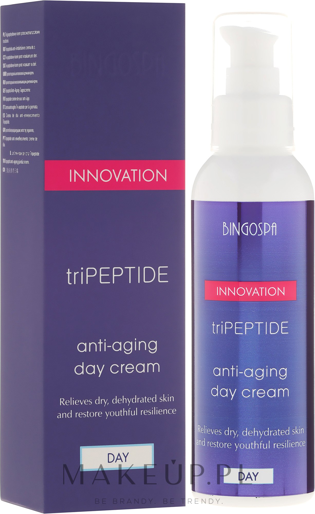 Przeciwstarzeniowy krem peptydowy do walki ze zmarszczkami na dzień - BingoSpa Innovation TriPeptide Anti-Aging Day Cream — Zdjęcie 135 g