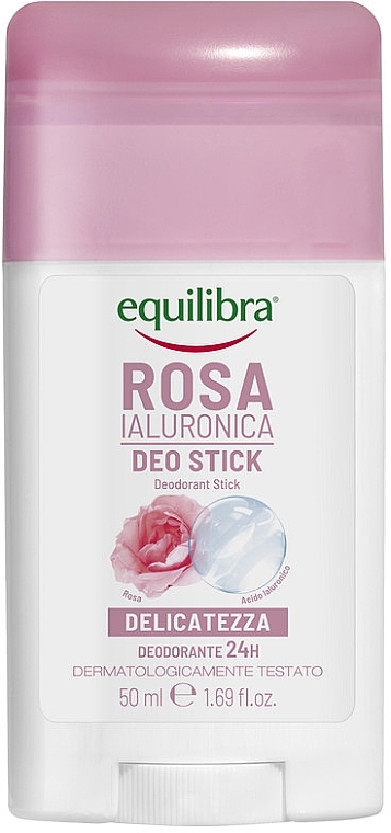 Dezodorant w sztyfcie Róża, z kwasem hialuronowym - Equilibra Rosa Deodorant Stick — Zdjęcie N1