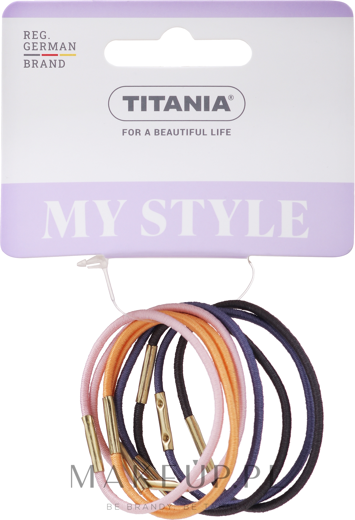 Gumki do włosów, elastyczne, 4,5 cm, 8 szt., kolorowe - Titania — Zdjęcie 8 szt.