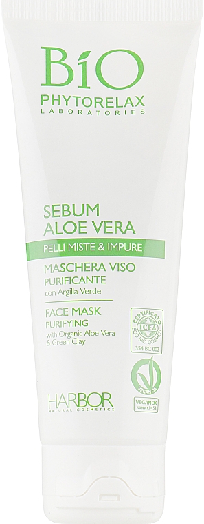 Maska do twarzy - Phytorelax Laboratories Bio Phytorelax Sebum Aloe Vera Face Mask — Zdjęcie N2