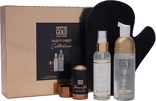 Zestaw - Sosu Dripping Gold Party Prep Set (spray/100ml + mousse/150ml + stick/36g + acc/1pc) — Zdjęcie N1