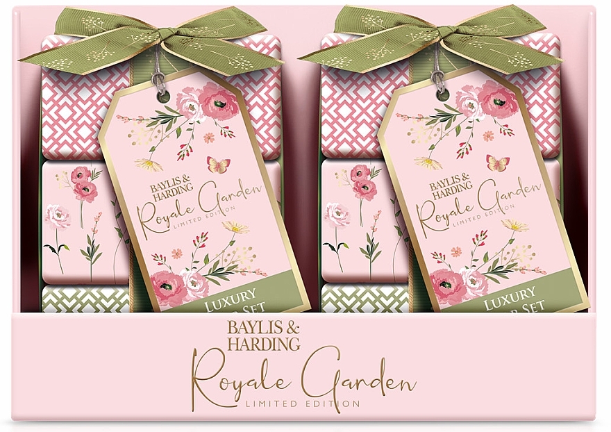 Zestaw - Baylis & Harding Royale Garden Rose, Poppy & Vanilla Luxury Wrapped Soaps Gift Set (soap/3x100g) — Zdjęcie N1