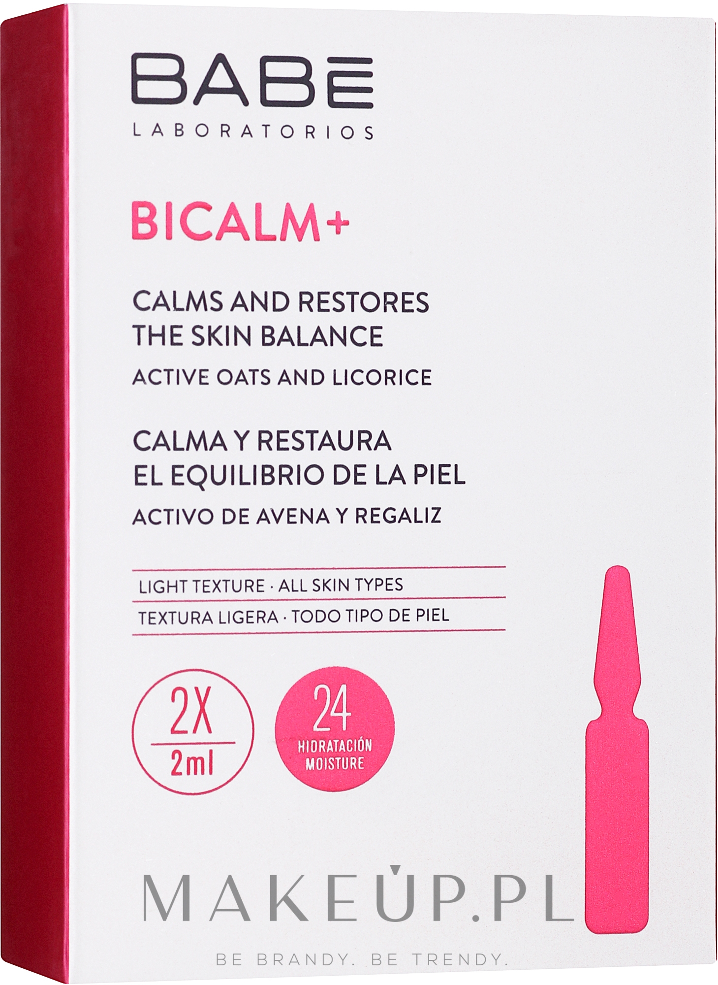 Koncentrat w ampułkach do usuwania objawów kuperozy i podrażnień skóry - Babé Laboratorios Bicalm+ Ampoule Solutions Mini — Zdjęcie 2 x 2 ml