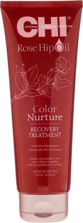 Regenerująca maska z olejem z dzikiej róży i keratyną - CHI Rose Hip Oil Color Nurture Recovery Treatment Mask — Zdjęcie N1