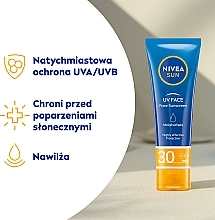 Nawilżający krem przeciwsłoneczny do twarzy SPF 30 - NIVEA Sun UV Face Sunscreen SPF30 — Zdjęcie N3
