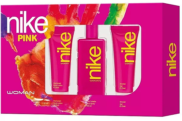 Nike Pink Woman - Zestaw (edt 100 ml + b/milk 75 ml + sh/gel 75 ml) — Zdjęcie N1