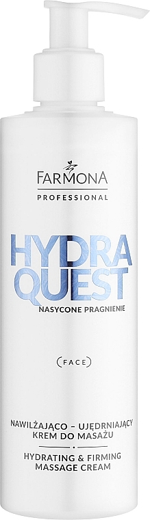 Nawilżająco-ujędrniający krem do masażu twarzy - Farmona Professional Hydra Quest Hidrating & Firming Massage Cream