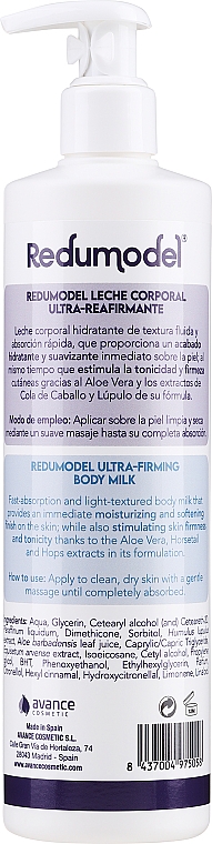 Mleczko do ciała - Avance Cosmetic Redumodel Ultra Reafirmante Body Milk — Zdjęcie N2