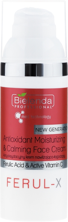 Antyoksydacyjny krem nawilżająco-łagodzący do twarzy - Bielenda Professional Ferul-X Antioxidant Moisturizing & Calming Face Cream