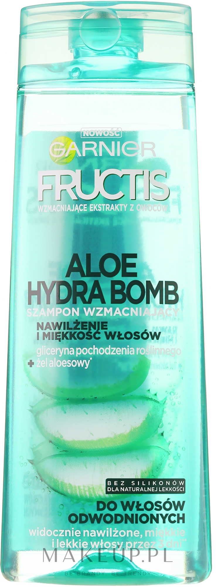 Wzmacniający szampon do włosów odwodnionych - Garnier Fructis Aloe Hydra Bomb Shampoo — Zdjęcie 250 ml