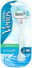 Kup Maszynka do golenia z 2 wymiennymi wkładami, błękitna - Gillette Venus Smooth Sensitive