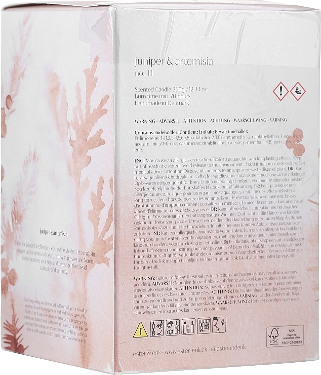 PRZECENA! Świeca zapachowa Jałowiec i piołun - Ester & Erik Scented Candle Juniper & Artemisia № 11 * — Zdjęcie N2