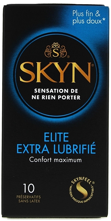 Prezerwatywy bez lateksu, 10 sztuk - Skyn Elite Extra Lubricated — Zdjęcie N1