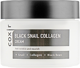 Odżywczy krem ​​przeciwstarzeniowy do twarzy ze śluzem ślimaka - Coxir Black Snail Collagen Cream Anti-Wrinkle And Nourish — Zdjęcie N3