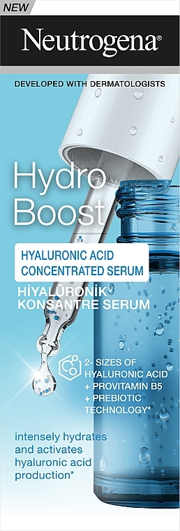 Skoncentrowane serum z kwasem hialuronowym - Neutrogena Hydro Boost Hyaluronic Acid Concentrated Serum — Zdjęcie N2