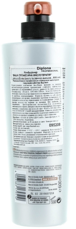 Odżywka do suchych i łamliwych włosów z olejem arganowym - Diplona Professional Conditioner Oil Therapy — Zdjęcie N2