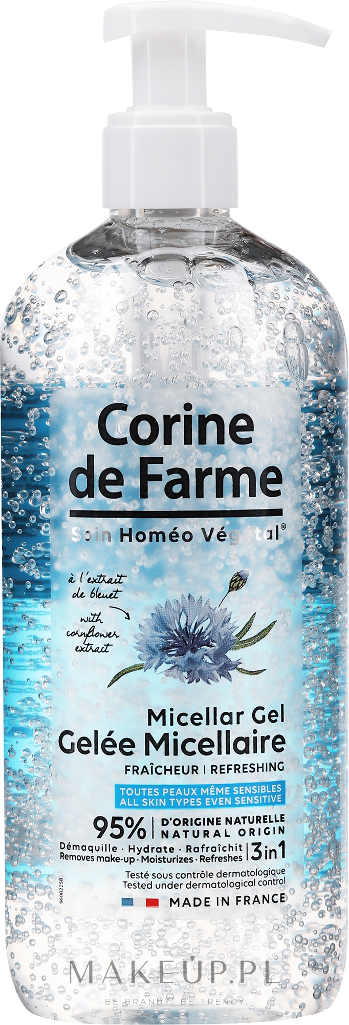 Odświeżający żel micelarny do twarzy - Corine de Farme Micellar Gel Refreshing — Zdjęcie 500 ml