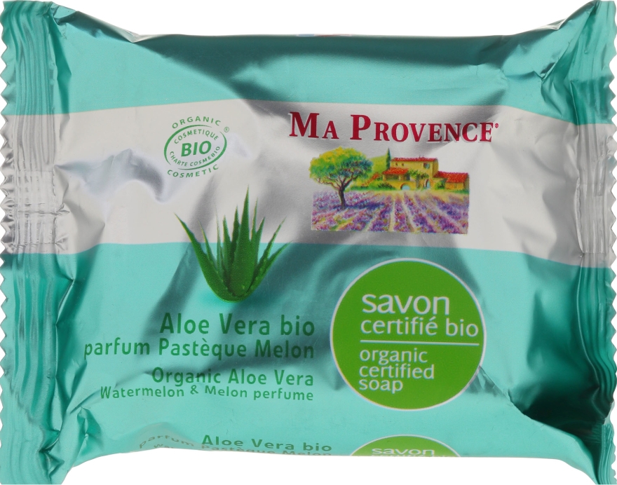 Organiczne mydło w kostce z aloesem o zapachu arbuza i melona - Ma Provence Organic Soap — Zdjęcie N1