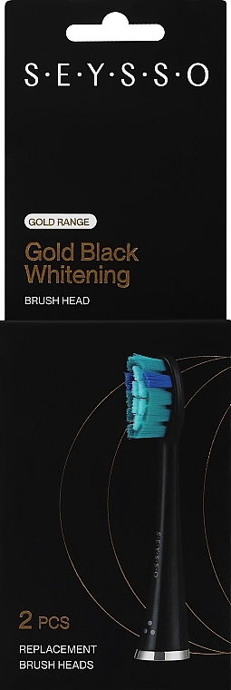 Wymienna główka szczoteczki do zębów, 2 szt. - SEYSSO Gold Whitening Brush Heads Black — Zdjęcie N1