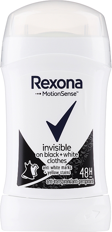 Antyperspirant w sztyfcie - Rexona MotionSense Invisible Black+White Anti-Perspirant