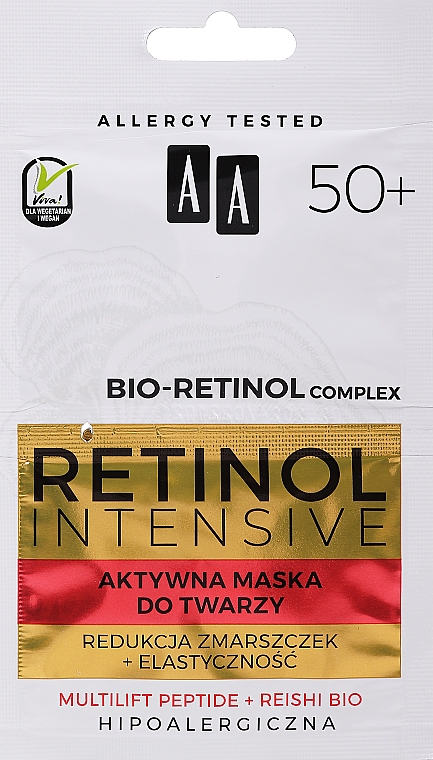 Ujędrniająca maska przeciwzmarszczkowa do twarzy - AA Retinol Intensive Bio-Retinol Complex 50+ Mask — Zdjęcie N1