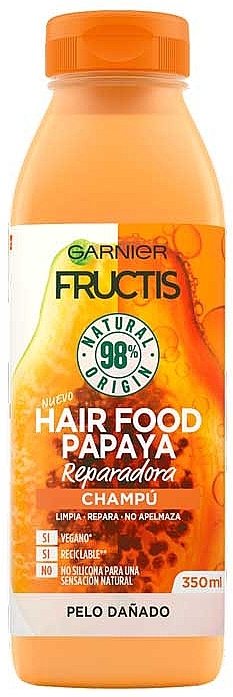 Szampon do odbudowy włosów Papaja - Garnier Fructis Repairing Papaya Hair Food Shampoo — Zdjęcie N3