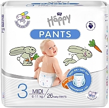 Pieluszki dziecięce midi 6-11 kg, rozmiar 3, 26 szt. - Bella Baby Happy Pants — Zdjęcie N1