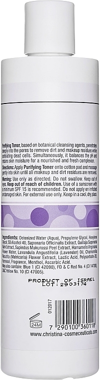 Tonik oczyszczający do skóry suchej - Christina Purifying Toner for dry skin with Lavender — Zdjęcie N2