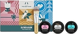 Kup Zestaw - The Body Shop Slather & Glow Face Mask Gift (f/mask/3x15ml + brush/1pcs)