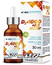 Kup Witamina D3 + K2 w kroplach - AllNutrition Vitamin D3 4000 + K2 Drops